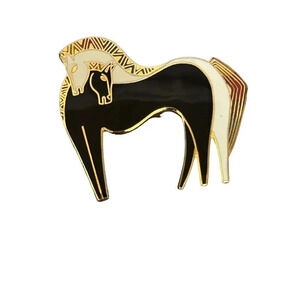 Vintage Laurel Burch Embracing Horses Gold Tone pendant